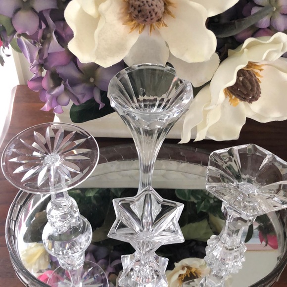 4 vintage crystal candle holders - Picture 4 of 5